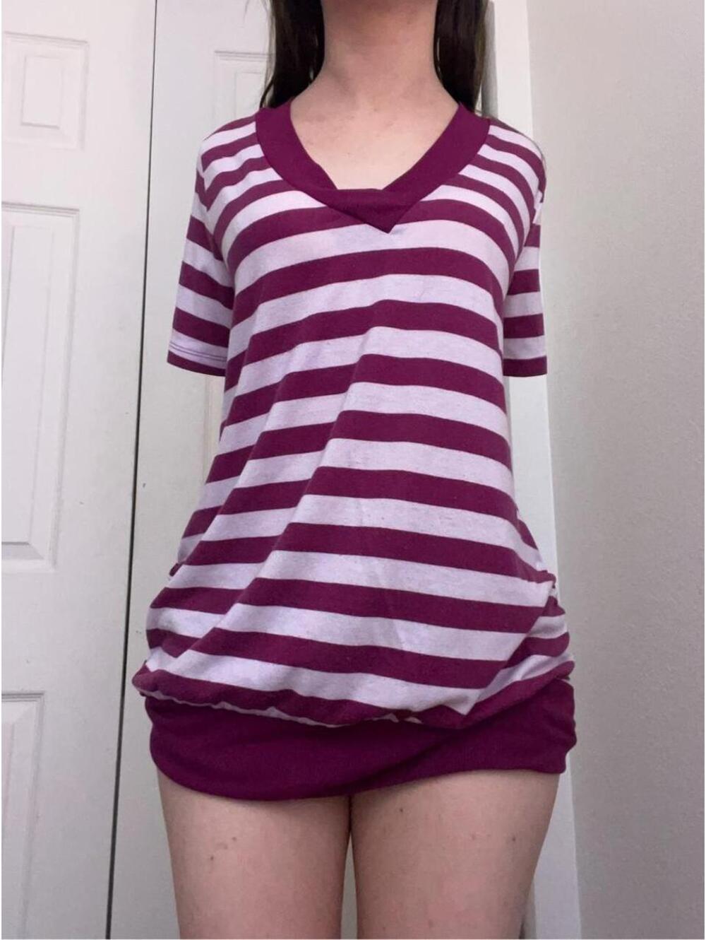 pink striped top